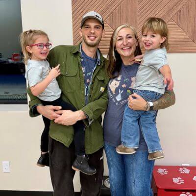 Justina and her family.